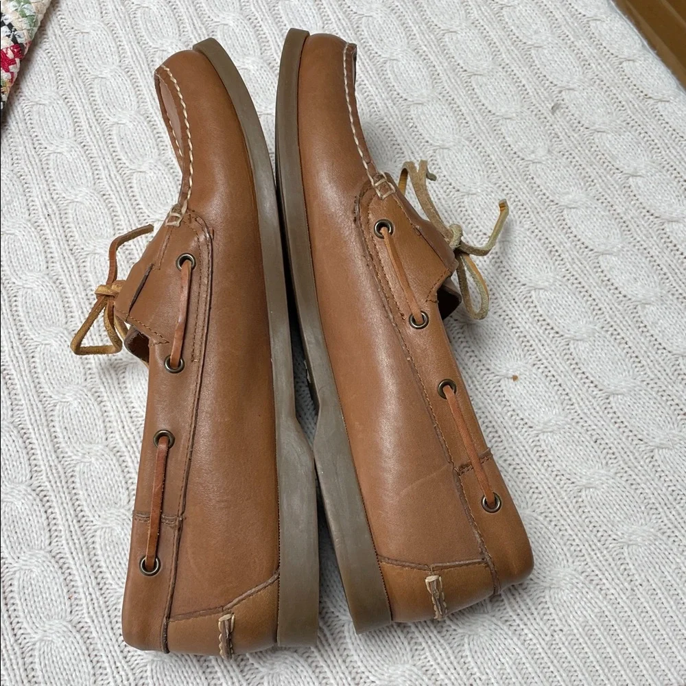 Mens Eagle Mountain 12D Brown Leather Boat Deck Shoes nautical like new